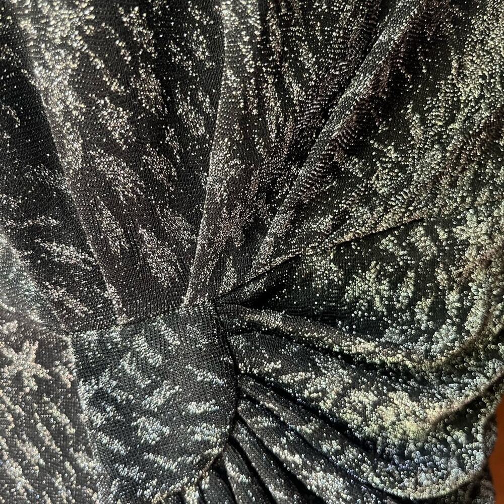 Vtg 90s Mobwife Glam Silver Metallic NYE Whimsigoth Disco Cocktail Dress 12 - Picture 5 of 6